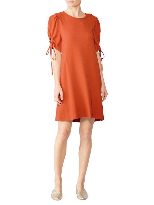 See by Chloé Ruched Sleeve Mini Shift Dress